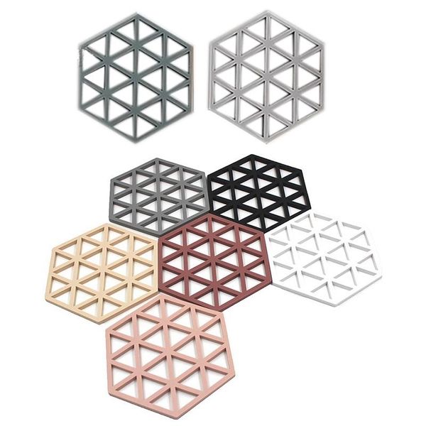 

table runner chic silicone cup hexagon mats pad heat-insulated bowl placemat home decor deskeco-friendly japanese simple 8pcs