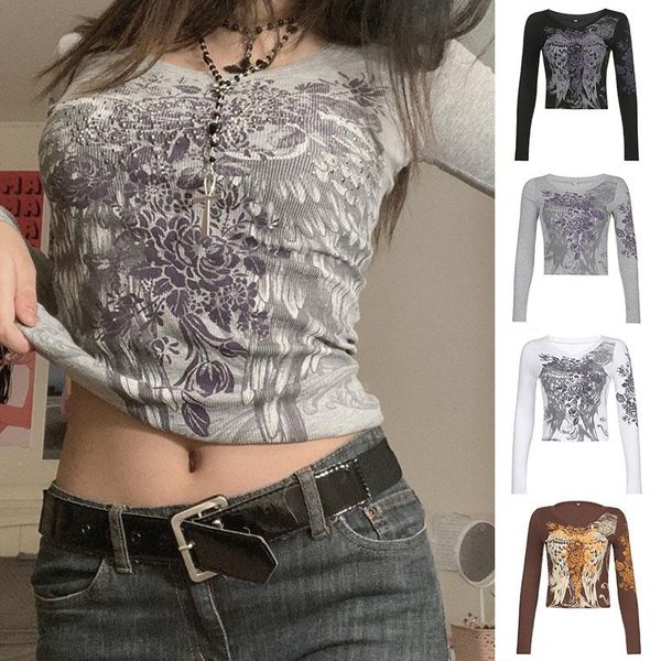 

women's t-shirt female stylish tunic pullover simple all-match creative graphic print long sleeve 1pc slim fashion shirt for women girl, White
