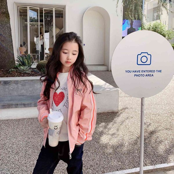 

luxury women's short coat girls' sweet cherry coat pink waterproof windbreaker zipper shirt in autumn and winter 21, Black;brown