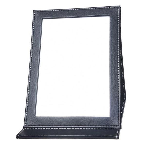 

compact mirrors black folding leather table traveling hand makeup mirror 9.1x7.1"