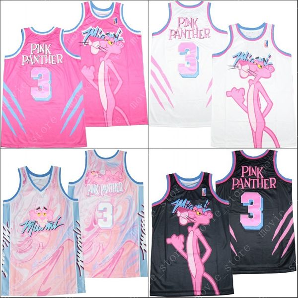 

men's miami pink panther marble 3 basketball jersey stitched, Black;red