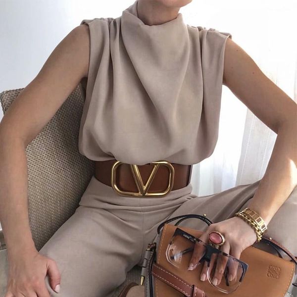 

women's t-shirt spring women shirt turtleneck sleeveless vintage female clothing 2021 elegant fashion cute pullover for office lady sol, White