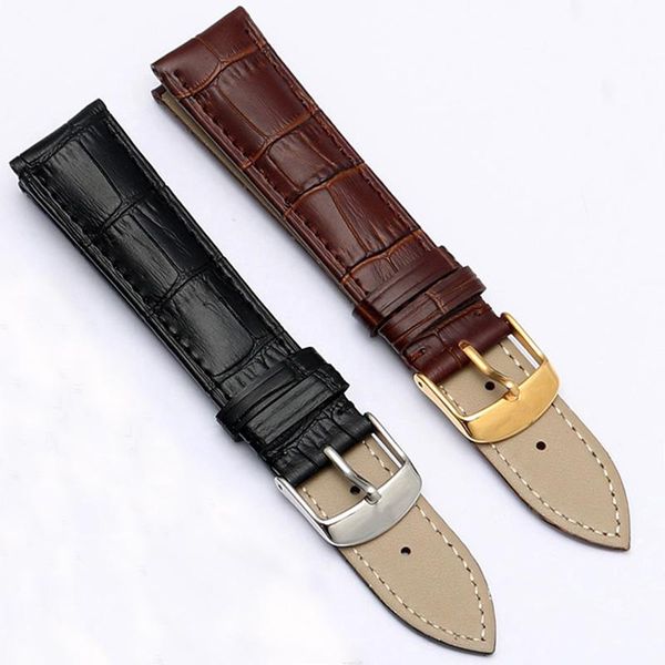 

watch bands band genuine leather straps watchbands 12mm 18mm 20mm 22mm accessories suitable for watches galaxy gear s3, Black;brown
