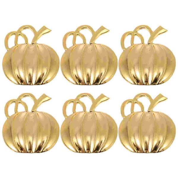 

napkin rings 6pcs pumpkin shaped buckles table decors (golden)