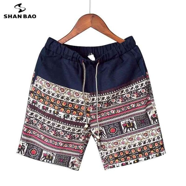 

men and women models leisure shorts fashion cotton and linen stitching summer brand beaded flowers printed beach shorts 210329, White;black
