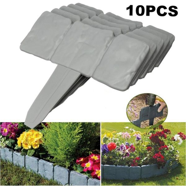 

fencing, trellis & gates 10 pcs imitation stone fence gardening folding garden border edging diy decorative landscape decor 25x23cm