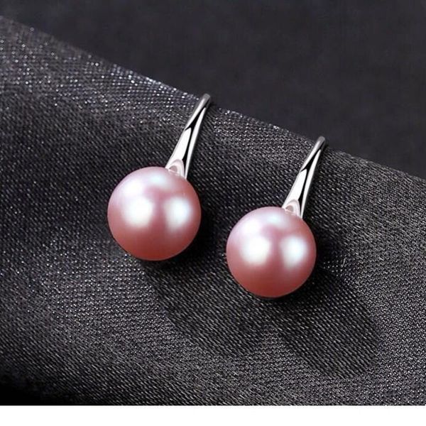 

other dmefp294 pearl earrings 925 sterling silver high heels 8-9mm natural freshwater for women, Golden;silver