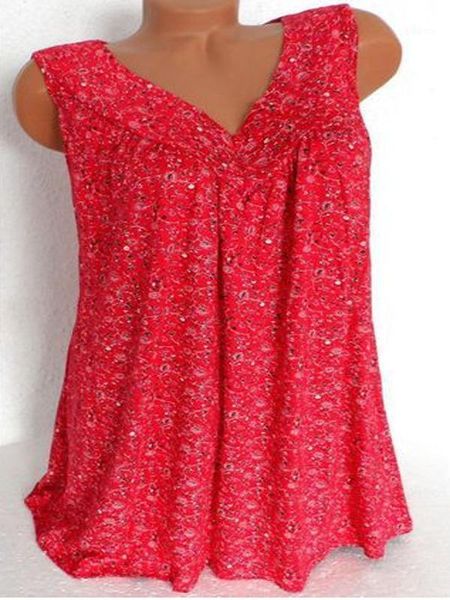 

women's blouses & shirts womens casual sleeveless v neck pleated chiffon blouse loose vest shirt lady boho floral printed, White