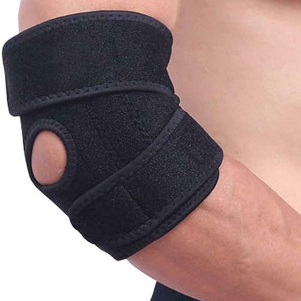 

elbow & knee pads adjustable tennis spring support breathable arthritis golfers strap brace band pad protection gym sport nice, Black;gray