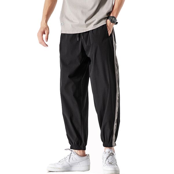 

male jogger ankle length hare fashion harajuku pants hip hop sweatpants, Black