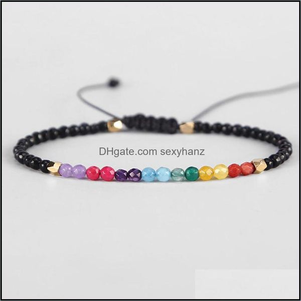 

jewelry fashion 12 constellation lucky stone nce beads 7 chakra bracelet m reiki buddha prayer bracelets for women beaded, strands drop deli, Black