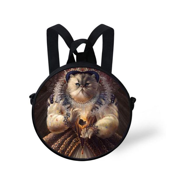 

school bags gentleman cat print fashion anti-theft backpack female shoulder bag waterproof ladies lapmultifunction women