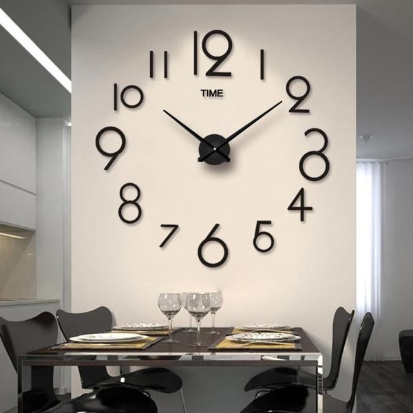 

wall clocks acrylic 3d mirror clock morden design living room bedroom stickers home decoration