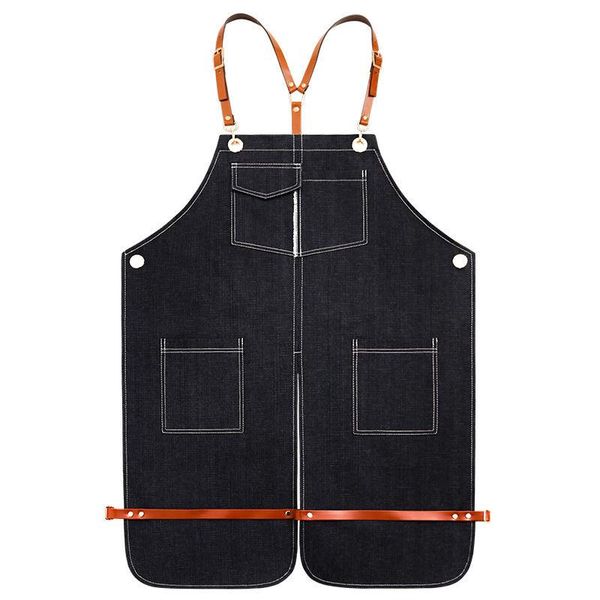 

aprons denim apron korean style fashion personality men and women work clothes haircut milk tea shop restaurant art