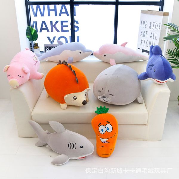 

down cotton seal shark plush toy cartoon soft ocean doll pillow gift