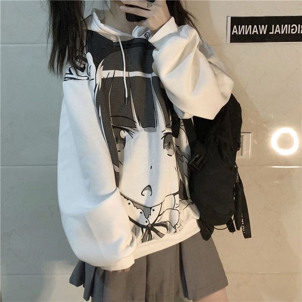 

women's jackets female sweatshirt with comic book pattern, velvet baggy sweater long sleeves and female sleeve urban fashion winter 0qc, Black;brown