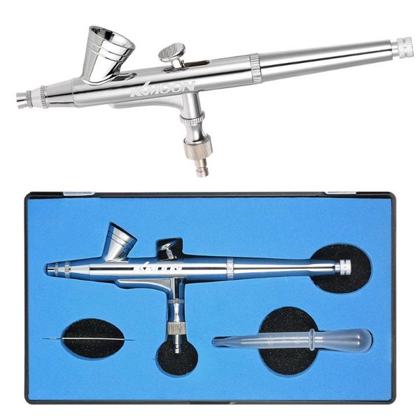 

professional spray guns kkmoon 0.25mm gravity feed dual-action airbrush air brush gun makeup painting nail art tattoo with plastic dropper w