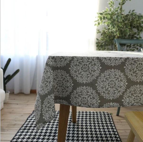 

tablecloth rectangle table cover multi functional cloth cotton linen tablecover nordic vintage style for home decoration