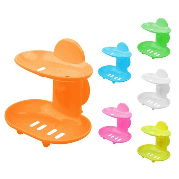 

soap dishes fashion dual-strong suction cup box bunk water bath basket holder 14*10*13cm