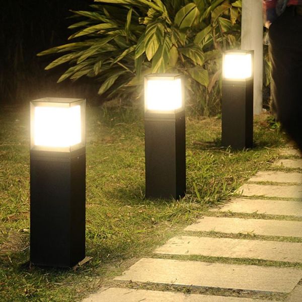 

lawn lamps e27 ip65 waterproof led garden lamp 40/60cm modern pathway column pillar light outdoor villa landscape bollard
