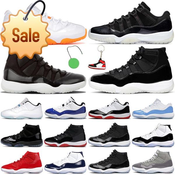 

11s basketball shoes jumpman 11 72 - cool grey citrus 25th anniversary concord legend blue mens womens trainers sneakers, Black