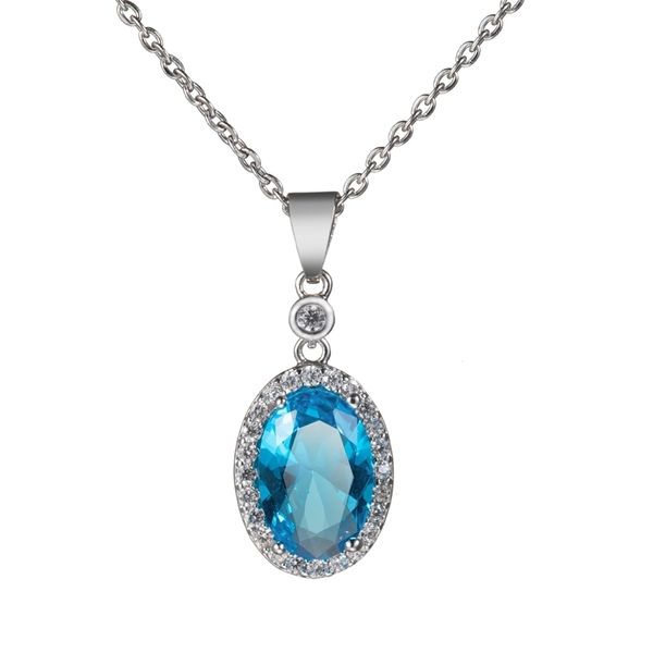

new necklace stainless steel jewelry popular zircon pendant clavicle chain, Black