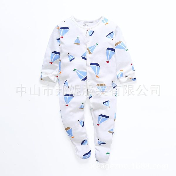 

footies baby boy footed pajamas with cute print snap-up long sleeves sleepers clothes 0-12 months, Blue
