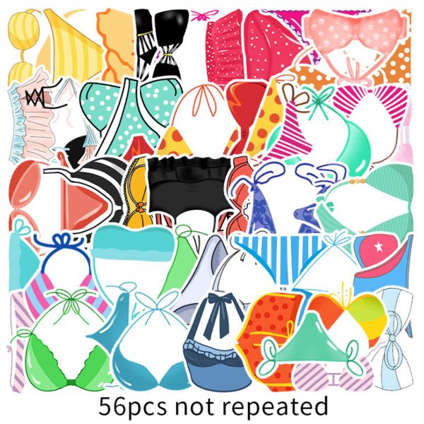 

56 pcs bikini graffiti waterproof skateboard travel suitcase phone lapluggage stickers cute kids girl toys