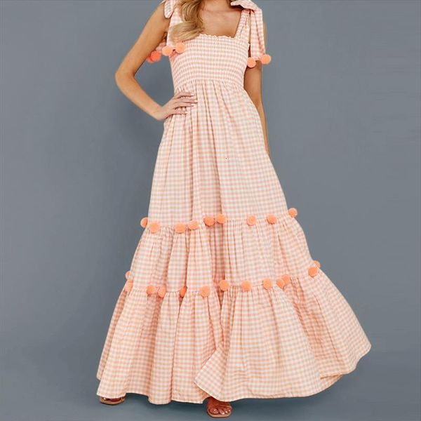 

maxi summer beach clothing womens dresses casual bohemia a line long strapless spaghetti strap vacation, Black;gray