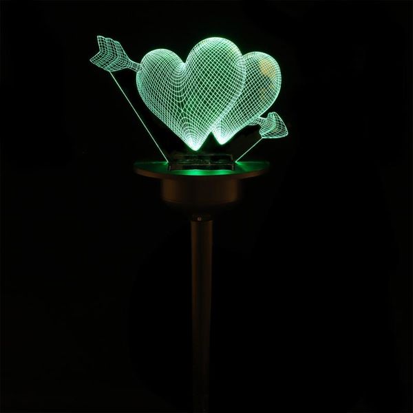 

1pc solar lamp outdoor yard ground inserted heart shape garden lawn lamps