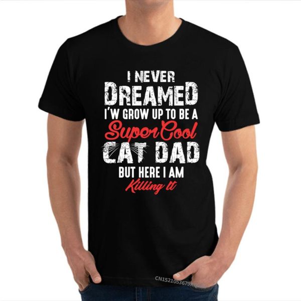 

men's t-shirts camisetas nueva inclusiÃ³n para hombre, de gatos y papÃ¡, verano otoÃ±o, diseÃ±o algodÃ³n pu, White;black