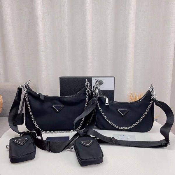 

designers bags women classic black shoulder bag luxurys chain handbags lady messenger purse nylon soft practical multi-role simple lightweig