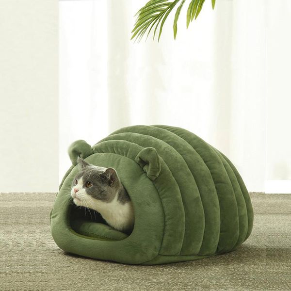 

pet cat nest semi-enclosed winter warm sleeping bag thick kennel cushion comfortable skin-friendly fabric bed machine washable beds & furnit