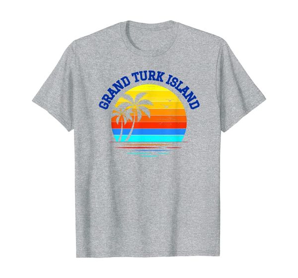 

grand turk island vacation shirt palm trees sunset t-shirt, White;black