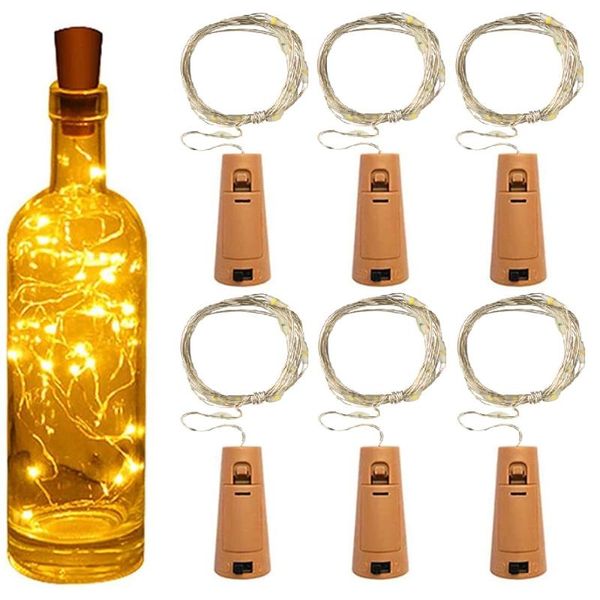 

strips bottle fairy string lights 1m/2m wine 6 packs led cork decor garden party wedding copper wire colorful lamp