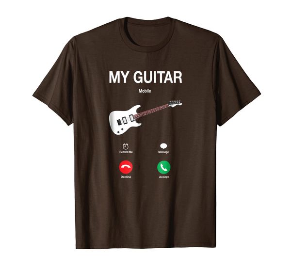 

My Guitar Is Calling Funny Guitar Player Phone T-Shirt, Mainly pictures