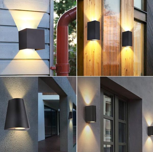 

outdoor 6w10w led wall lamp waterproof modern light cob mounted up and down garden porch landscape lamps