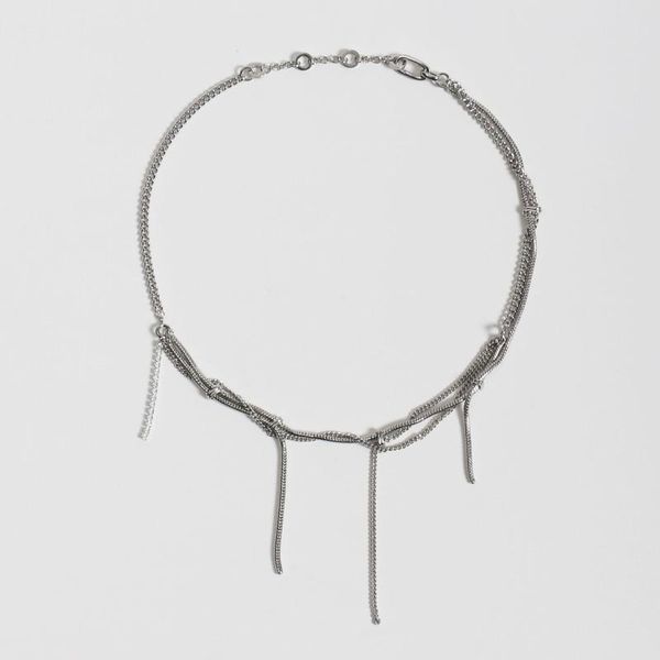 

pendant necklaces rope knot tassel necklace female ins personality fashion design, Silver