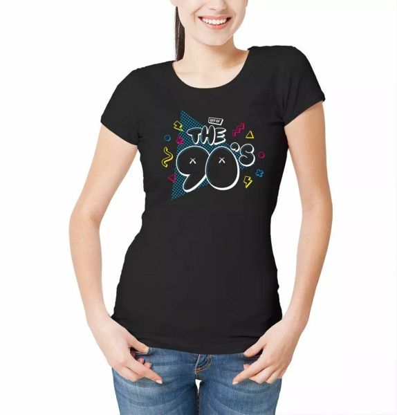 

off of the 90's retro design womens t-shirt old skool classic tv show, White;black