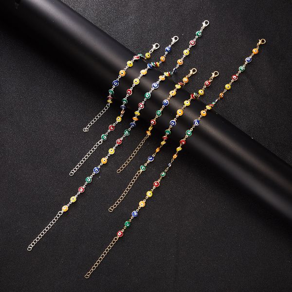 

bohemian color retro devil's eye beaded strands women's necklace bracelet anklet combination wholesale, Black