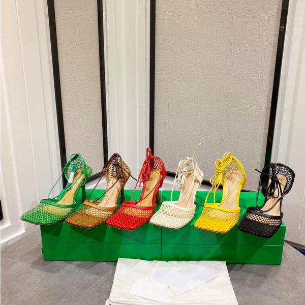 

2021 fashion designer a strap with high mesh girls summerincluding is bags must for and heel in sandals boxes square pfgpk, Black