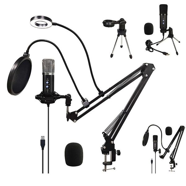 

microphones bm700 condenser microphone,with boom arm usb microphone for recording/podcasting/gaming professional studio mic