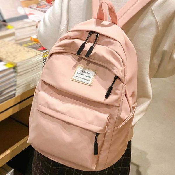 

backpack fashion waterproof black school bag women men simple for teenager girl nylon big travel mochilas rucksack