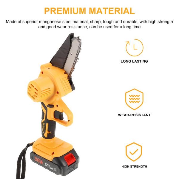 

professional hand tool sets 4 inch electric chainsaw 36v pruning saw portable manganese steel woodworking mini chain wood cutter garden