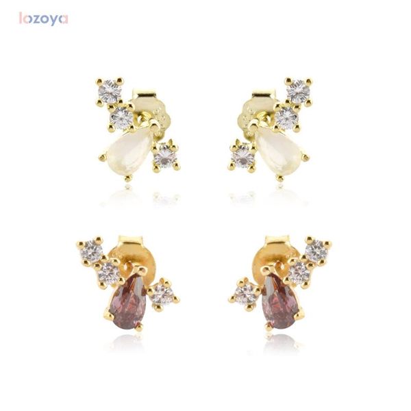 

stud lozoya 925 sterling silver 2021 ovals milk line earring women piercing luxury pendiente rock punk wholesale gift, Golden;silver