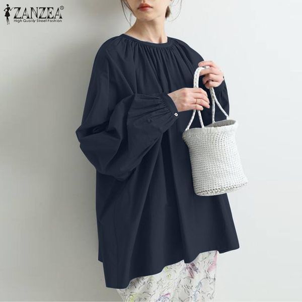 

women's blouses & shirts women's summer solid blouse women casual chemise holiday long tunic puff sleeve o neck button down loose, White