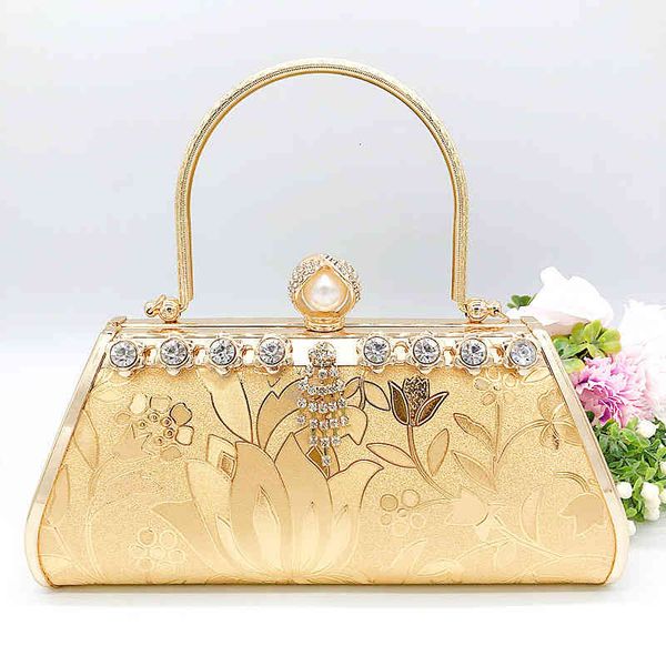 

metal bag banquet cheongsam pearl buckle women's hand dinner straight