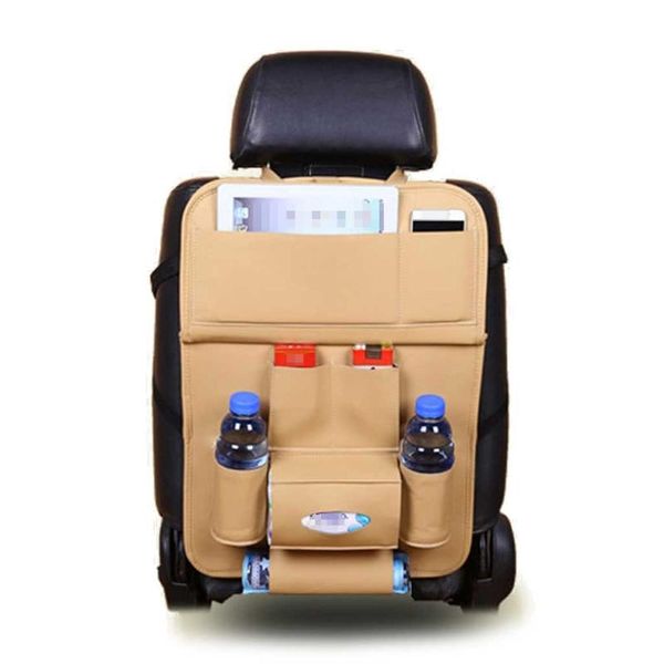 

car organizer seat back pu leather pad bag foldable table tray bags 6xdb
