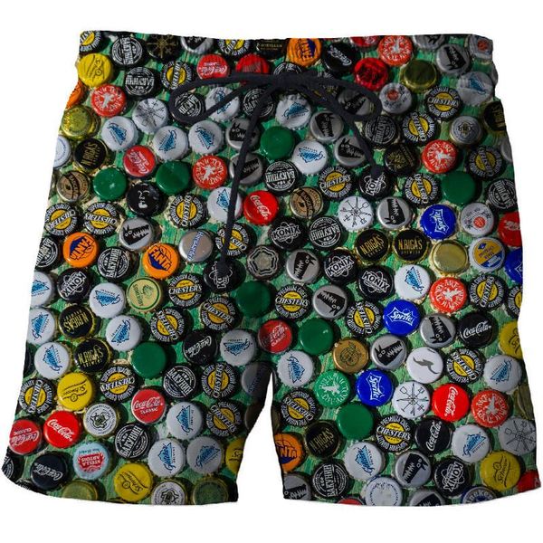 

men's shorts the beer 3d printing novelty beach pants quick-drying fashion men sports holiday summer swimming, White;black