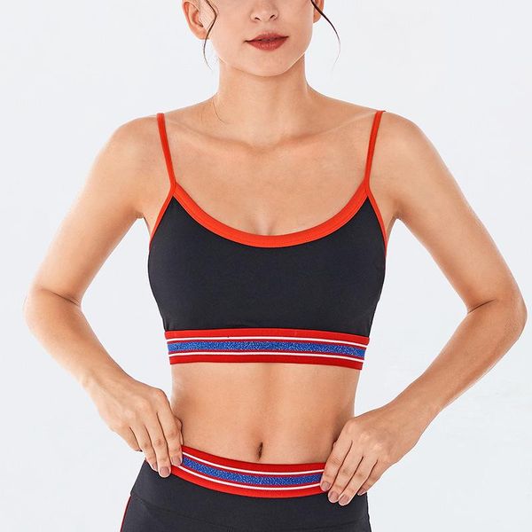 

beauty back sports bra women padded vest -proof gathering high-intensity yoga cotton underwear fitness outfit